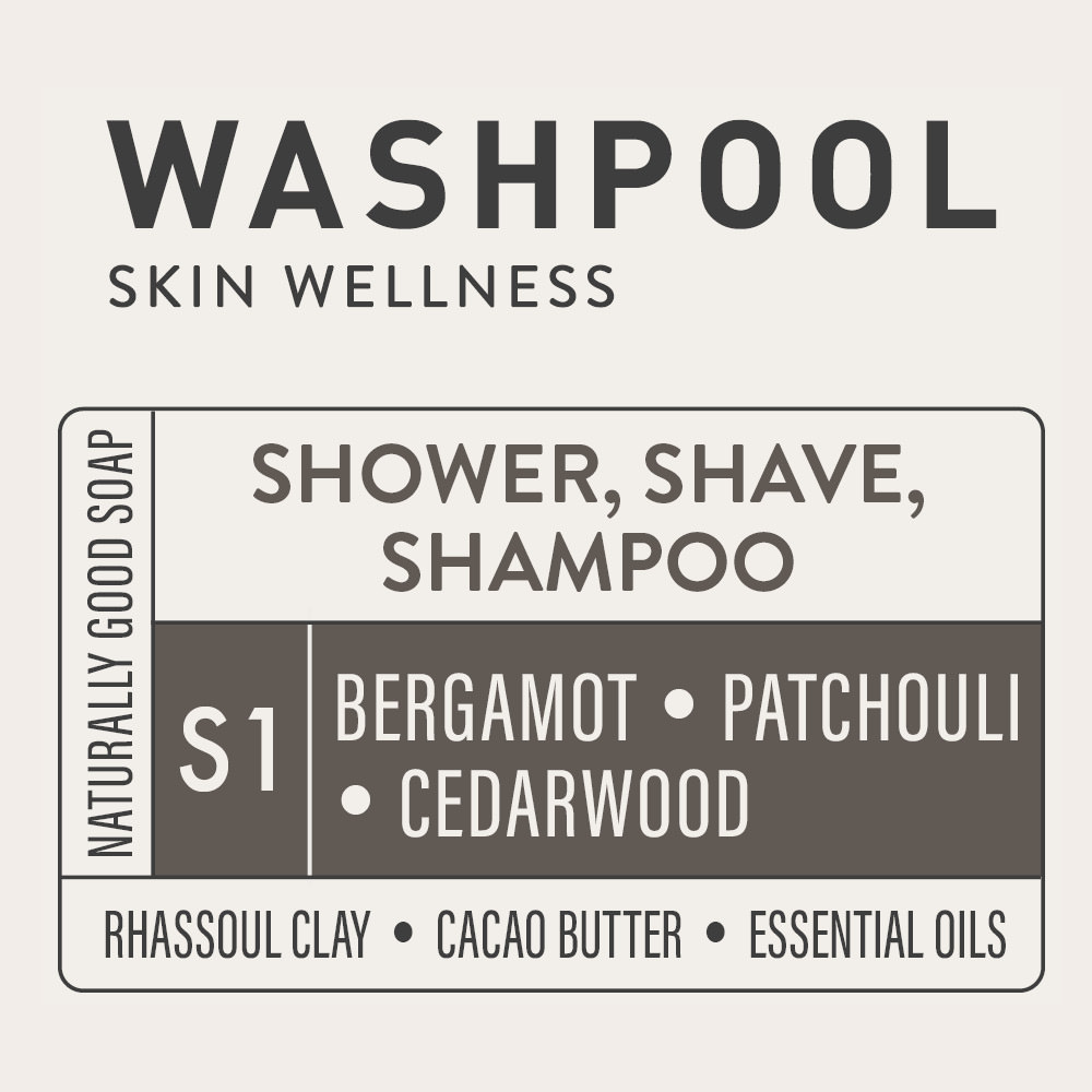 Bergamot, Patchouli & Cedarwood Shower, Shave & Shampoo Soap (S1)
