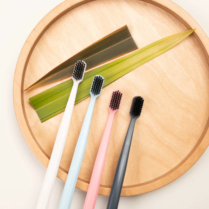 Four pack Charcoal-infused Soft Toothbrushes