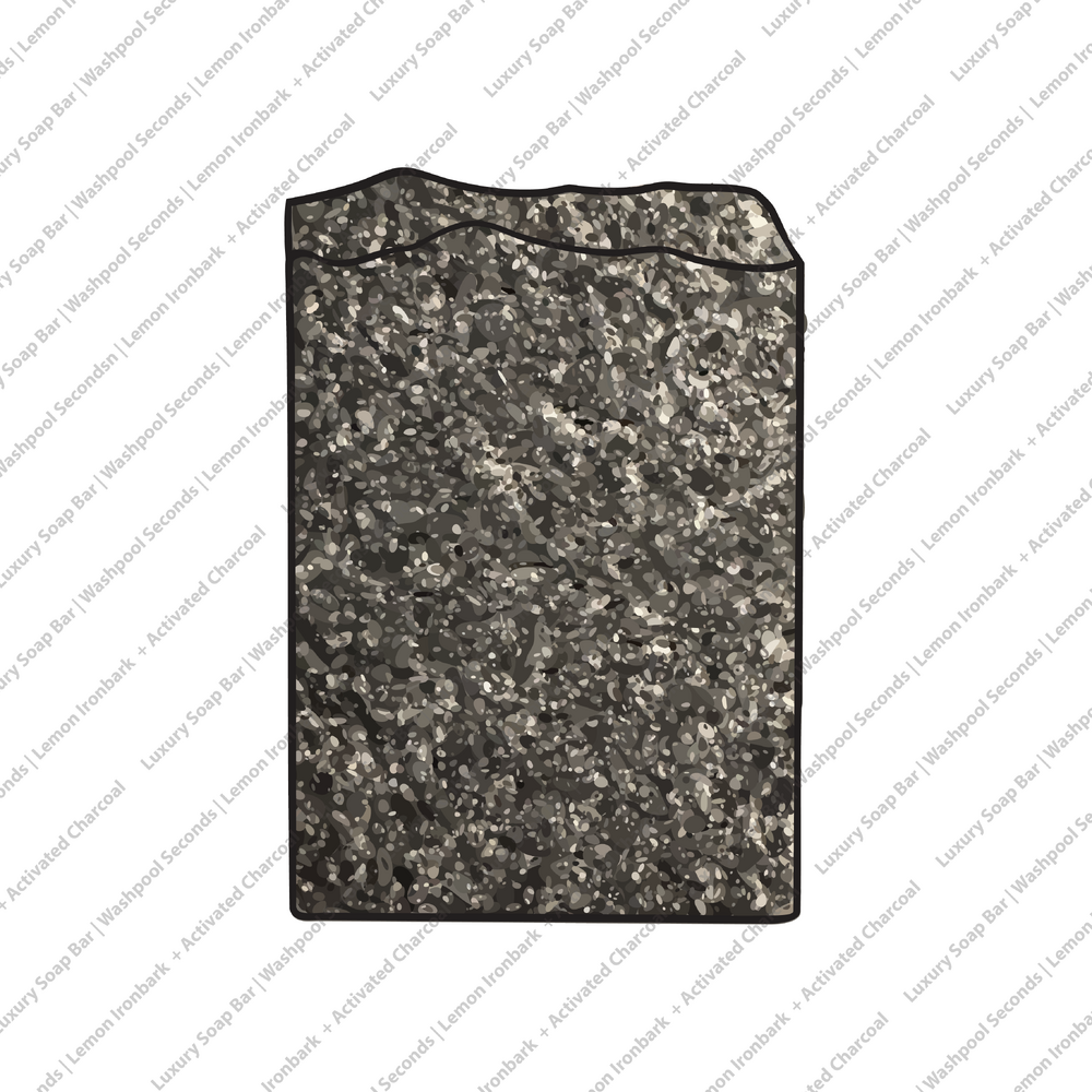 Luxury Soap Bar | Washpool Seconds | Lemon Ironbark and Peppermint + Steam Activated Charcoal
