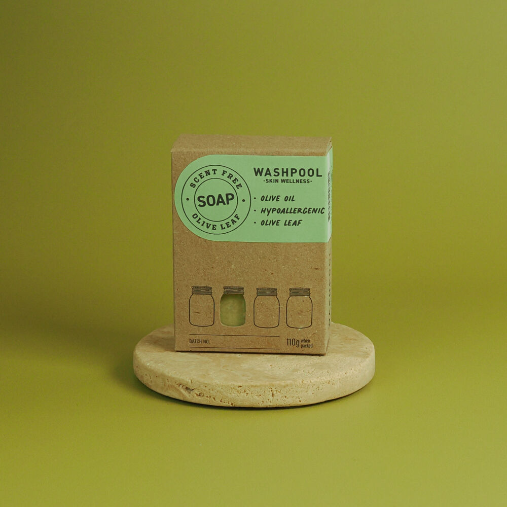 Scent Free Olive Oil Soap with Olive Leaf Extract One Boxed Bar