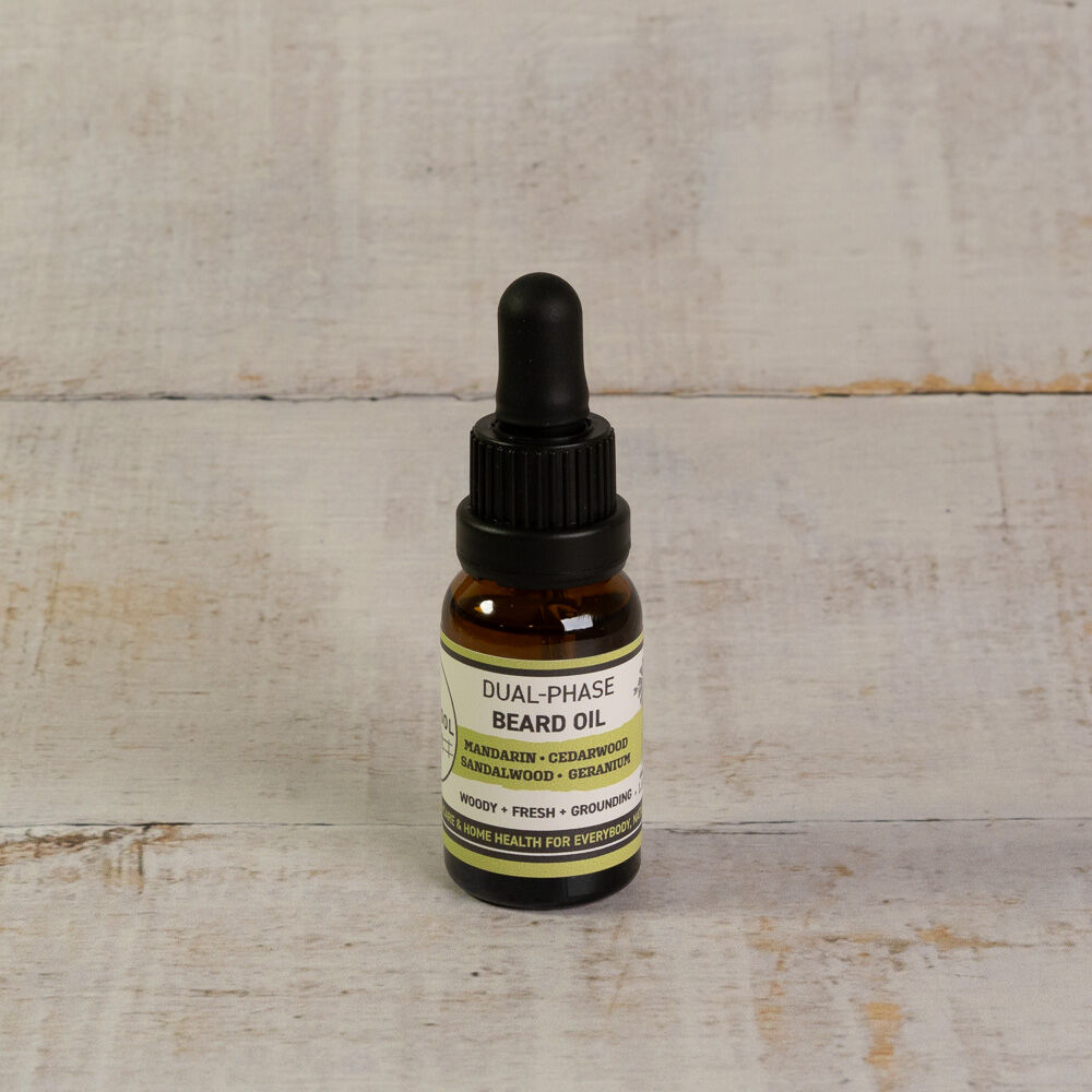 Dual-Phase Beard Oil: Mandarin • Cedarwood • Sandalwood • Geranium