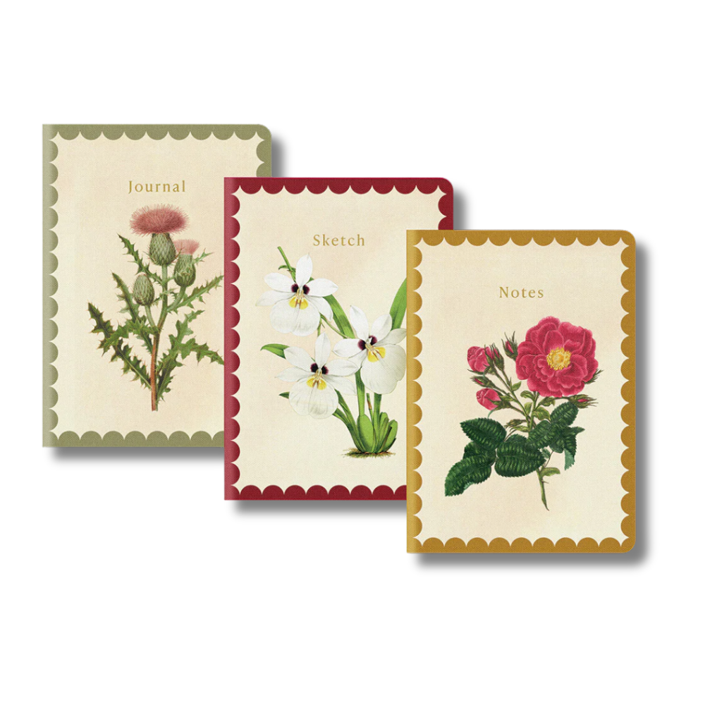 Set No.1 | 3 Pack of A5 Kaleido Notebooks | Printed Botanicals
