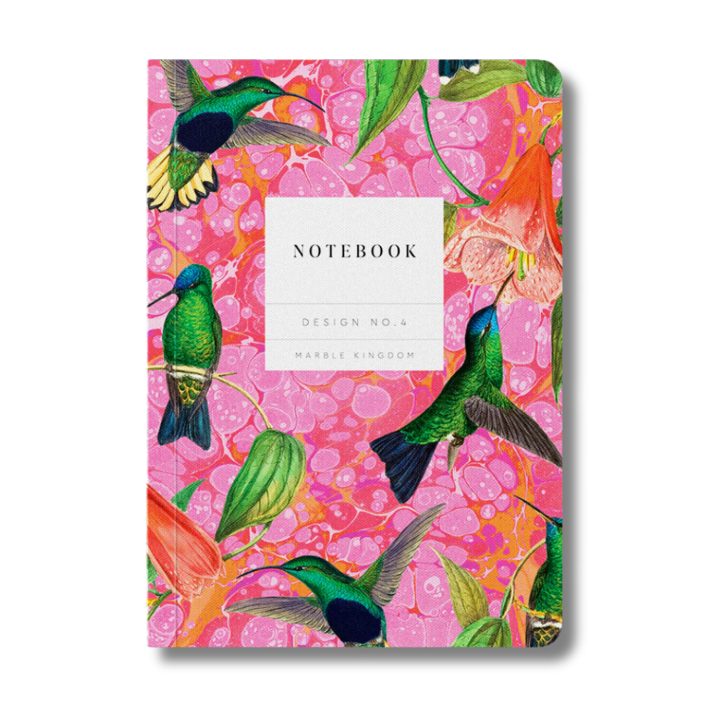 Marble Hummingbirds Premium Paperback Notebook | A6