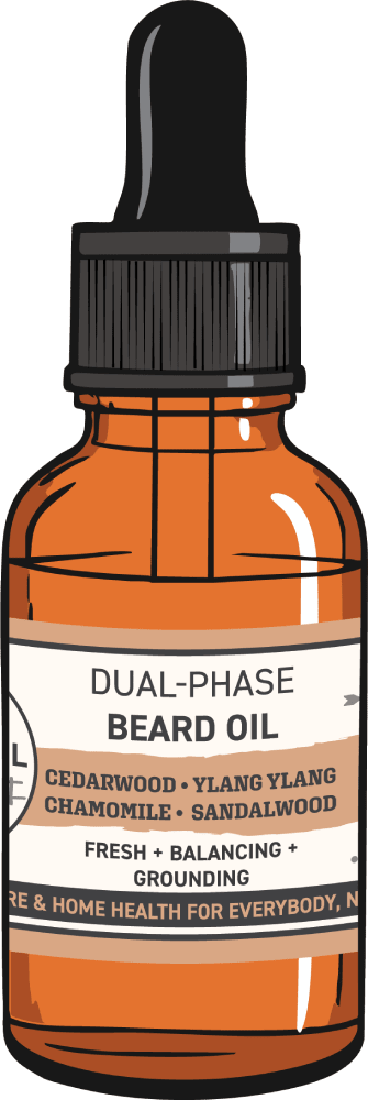 Dual-Phase Beard Oil: Cedarwood • Ylang Ylang • Chamomile • Sandalwood
