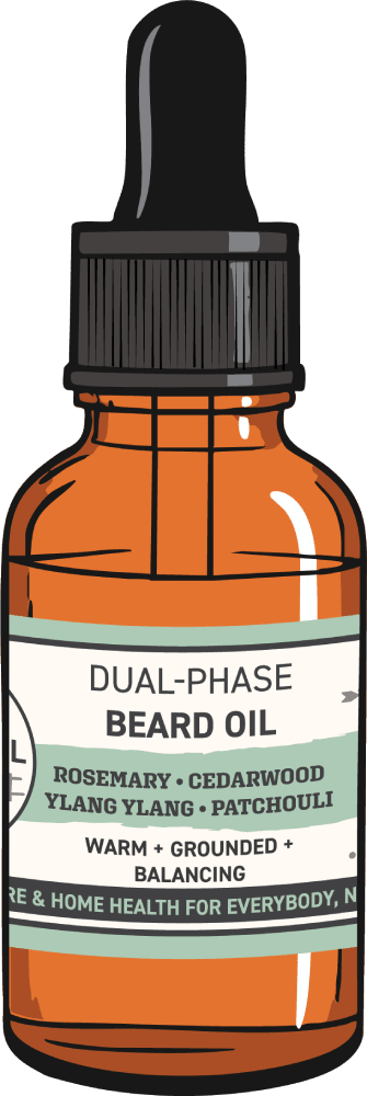 Dual-Phase Beard Oil: Rosemary • Cedarwood • Ylang Ylang • Patchouli