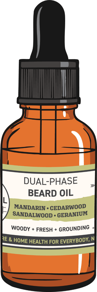 Dual-Phase Beard Oil: Mandarin • Cedarwood • Sandalwood • Geranium