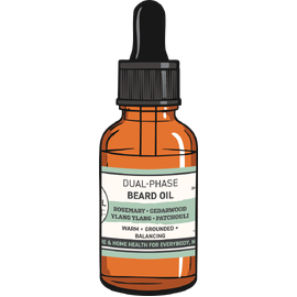 Dual-Phase Beard Oil: Rosemary • Cedarwood • Ylang Ylang • Patchouli