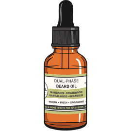 Dual-Phase Beard Oil: Mandarin • Cedarwood • Sandalwood • Geranium