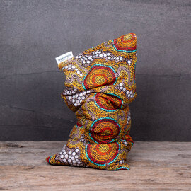 Washpool Heat Pillow- Neck and Eye Pillows Bush Onion Dreaming 100% Cotton Artist Fabric & Australian Lupin Seed Filling
