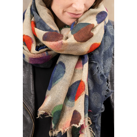 Scarf Ayaka | 100% Australian Merino Wool | Indigo Mosaic