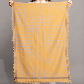 Scarf Midori | 100% Australian Merino Wool | Mustard Check