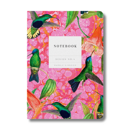 Marble Hummingbirds Premium Paperback Notebook | A6