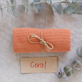 Organic Cotton Washcloth [Colour: Coral]