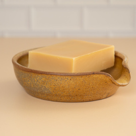 Pottery Soap Dish - Honey Gold