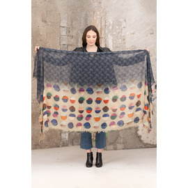 Scarf Ayaka | 100% Australian Merino Wool | Indigo Mosaic