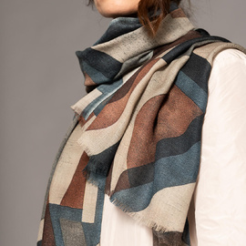 Scarf Noa | Australian Merino Wool & Silk | Beige