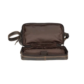 Leather Toiletry Bag | Napier | Brown