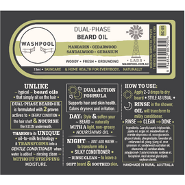 Dual-Phase Beard Oil: Mandarin • Cedarwood • Sandalwood • Geranium