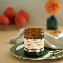 Sweet Orange · Clove · Cinnamon · Black Pepper 135g Aromatherapy Candle [A03]