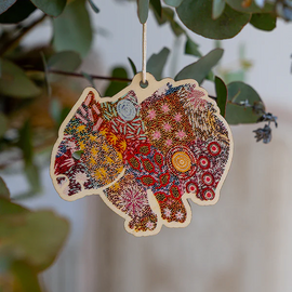 Christmas Wooden Ornament | Indigenous Artist [Type: Wombat]