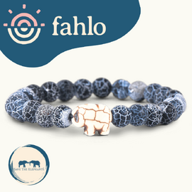 Fahlo Elephant Tracking Bracelet [Bead Colour: River Blue]