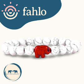 Fahlo Elephant Tracking Bracelet [Bead Colour: White Howlite]