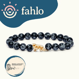 Fahlo Snow Leopard Tracking Bracelet [Bead Colour: Papillae Stone]