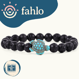 Fahlo Sea Turtle Tracking Bracelet [Bead Colour: Lava Stone]