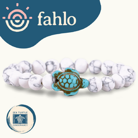 Fahlo Sea Turtle Tracking Bracelet [Bead Colour: White Howlite]