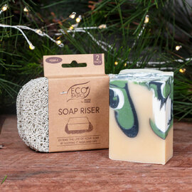 Lemon Myrtle & Zest Myrtle Luxe Bar + Pebble Soap Riser