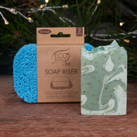 L11 Rosemary & Mint Luxe Bar + Sky Blue Soap Riser