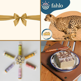 Fahlo Gift Set | Luxury Soap Bar + Lip Balm + Animal Tracking Bracelet | Cafe Latte