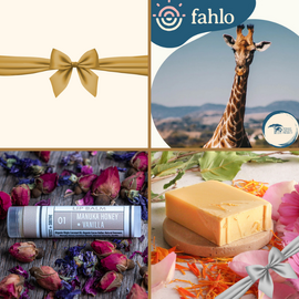 Fahlo Gift Set | Luxury Soap Bar + Lip Balm + Animal Tracking Bracelet