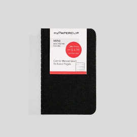 Mini Centre Thread Notebook | Black