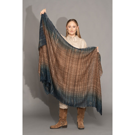 Scarf Elva  | 100% Australian Merino Wool | Caramel & Deep Teal