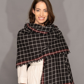 Scarf Maris | 100% Australian Merino Wool | Black Check