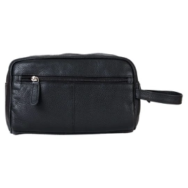 Leather Toiletry Bag | Geelong | Black