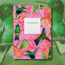 Marble Hummingbirds Premium Paperback Notebook | A6