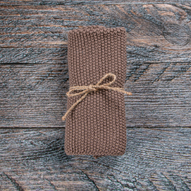 Organic Cotton Washcloth [Colour: Earth Brown]