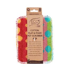 Eco Basics Cotton Foam & Flat Pot Scrubber