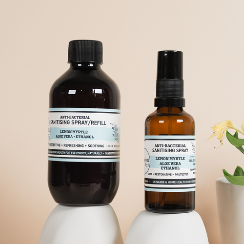 Anti-Bacterial Sanitising Spray - 50ml spray bottle + 200ml refill bottle  - Hand & Surface Sanitiser