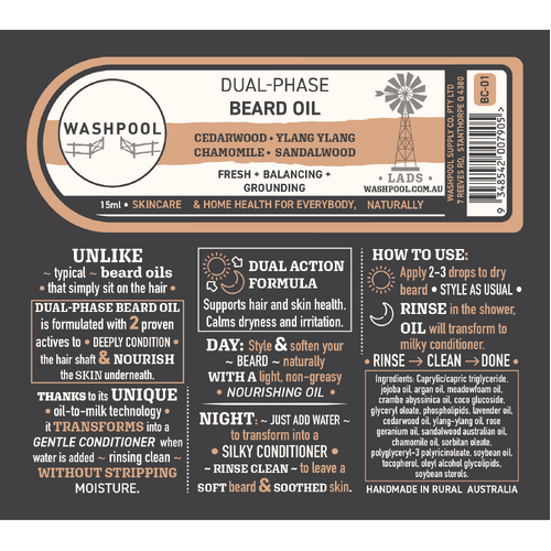 Dual-Phase Beard Oil: Cedarwood • Ylang Ylang • Chamomile • Sandalwood