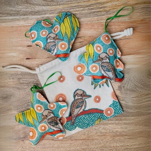 Fabric Christmas Ornaments | Indigenous Artwork | Set of Three