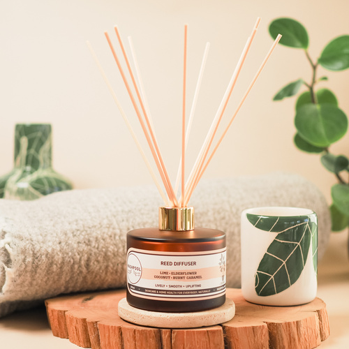 Reed Diffuser | Lime · Elderflower · Coconut · Burnt Caramel 