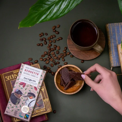 BENNETTO Organic Coffee in 60% Dark Chocolate 80g