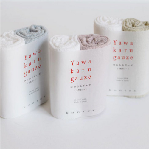 Kontex Yawakaru Gauze Face Cloths | 2 Pack