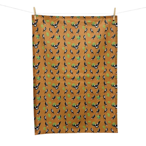 Magpie Pattern Tea Towel