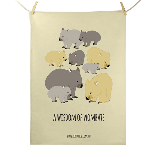 Wisdom of Wombats Tea Towel