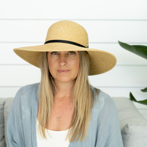 Sundaise | Packable Hat | Aubrey Wide Brim with Black Band