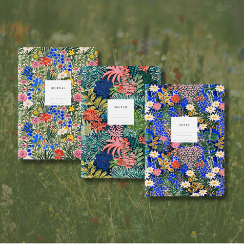 Set No.1 | 3 Pack of A5 Kaleido Notebooks | Printed Botanicals